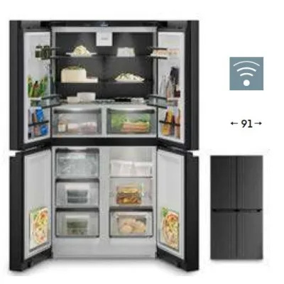 Liebherr Frigorifero side by side FrenchDoor a libera installazione MBbsdi 9024 finitura BlackSteel da 91 cm - IN PROMOZIONE FINO AL 6/07
