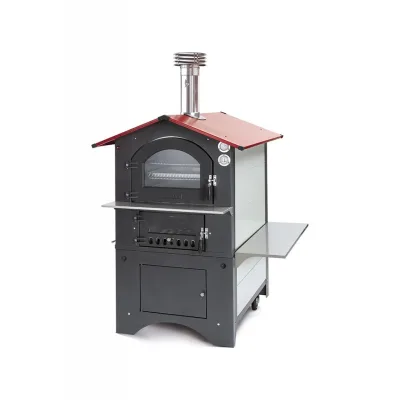 Fontana Forno da esterno a legna ROSSO in diverse dimensioni | Cottura Indiretta
