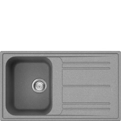 Smeg Lavello una vasca con gocciolatoio LZ861CT finitura cemento da 86 cm