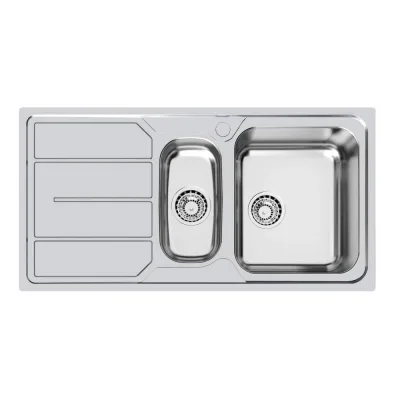 Foster Lavello una vasca con vaschetta e gocciolatoio a sinistra 1197 461 finitura acciaio inox da 97x50 cm - IN PROMOZIONE FINO AL 30/06