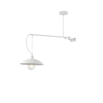 Applique industrial in metallo bianco, 1 luce E27, 83x128cm