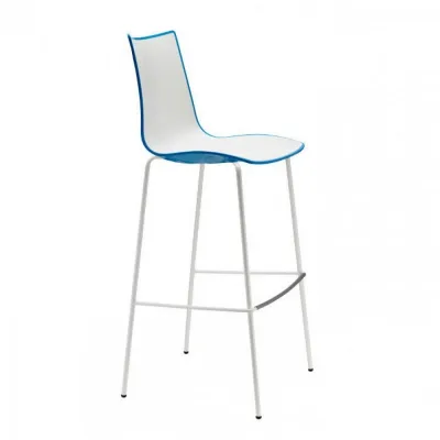 Scab Sgabello Zebra Bicolore art. 2560 con struttura in metallo e scocca in polimero da h. 80 cm - CON VOUCHER 15% NEL CARRELLO