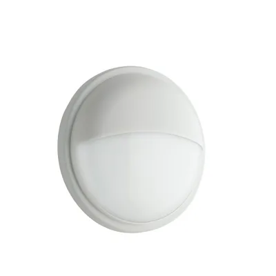 Applique per esterni bianca rotonda in policarbonato, LED 28W, 30x30m