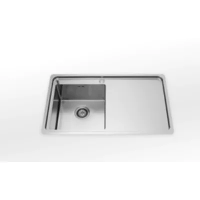 Alpes Lavello semifilo LFRS 587/1V1SL con gocciolatoio a destra in acciaio inox da 87 cm