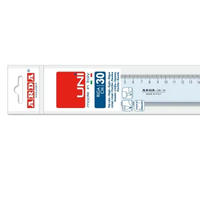 Righello Uni in plastica 30 cm Fumè Trasparente