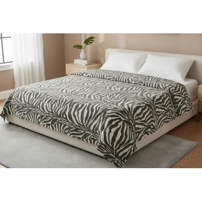 Copriletto Zebrato in Cotone 100% Matrimoniale 260x270