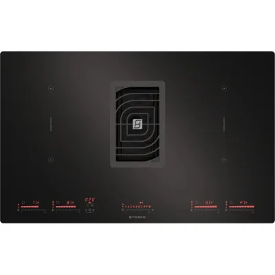 Faber Piano cottura a induzione con cappa integrata GALILEO BK GLASS NG A830 340.0594.624 in vetroceramica nero da 83 cm