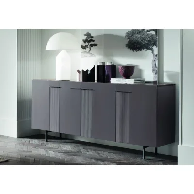 Maronese Acf Madia in appoggio FRIDA con basamento in metallo da L.158 cm - 4 ante