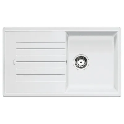 PRONTA CONSEGNA - Blanco | Lavello una vasca con gocciolatoio ZIA 5 S 1520515 finitura bianco da 86x50 cm - Sopratop