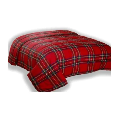 Trapunta Piumone GF Ferrari Singola Tartan Scozzese Rosso Quadri Duole Face