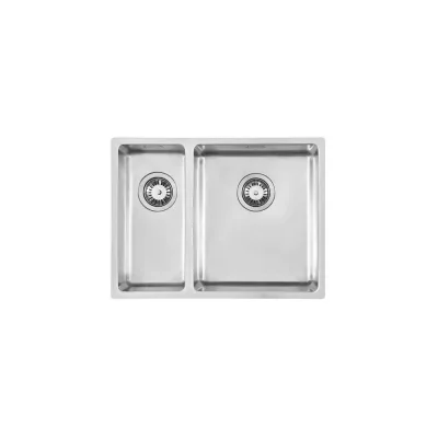 Foster Lavello due vasche 2201 851 finitura acciaio inox da 58.5x44 cm - Vasca grande a destra - IN PROMOZIONE FINO AL 30/06
