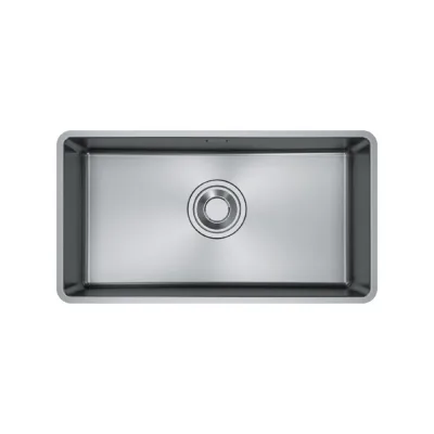 Franke: Lavello una vasca Maris Quiet Sottotop MQX 110-82 122.0694.479 finitura inox satinato da 86x46.4 cm