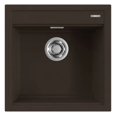 Elleci Lavello una vasca BEST 104 LGB10478 finitura composito G78 espresso da 51x51 cm