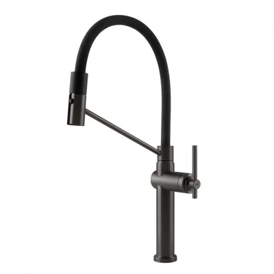 Gessi Miscelatore semi pro monocomando con doccetta estraibile Habito 60664 707 finitura Black Metal Brushed