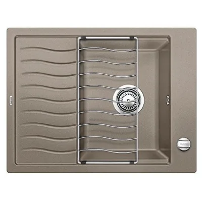 Blanco Lavello una vasca con gocciolatoio ELON 45 S 1520996 finitura tartufo da 65x50 cm - Sopratop