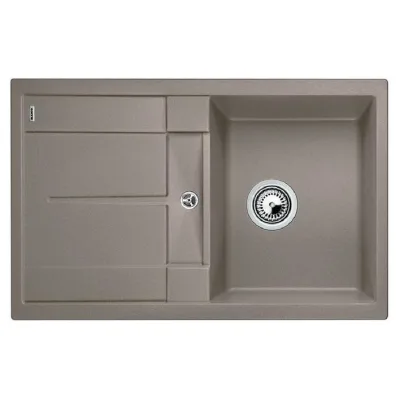 Blanco Lavello una vasca con gocciolatoio METRA 45 S 1517346 finitura tartufo da 78x50 cm - Sopratop