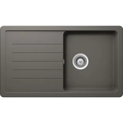 Schock Lavello una vasca con gocciolatoio TOLEDO D100 TOLD100A91 finitura silverstone da 86x50 cm