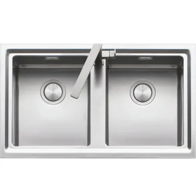 Barazza Lavello due vasche EASY 1LES92R finitura inox satinato da 86x50 cm
