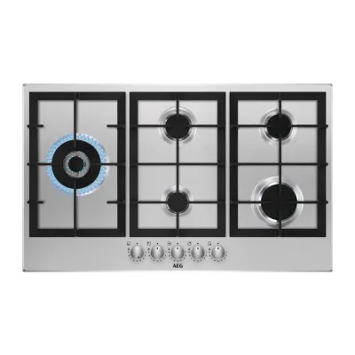 PRONTA CONSEGNA - AEG Piano cottura a gas HGB 95522 SM finitura inox da 90 cm