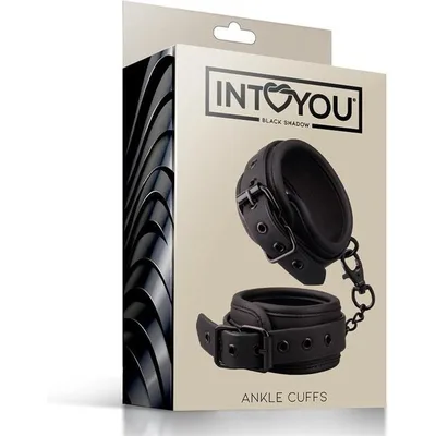 Black Shadow cavigliere bondage vegano nere imbottite catena BDSM fetish