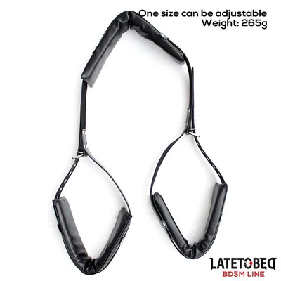 Bondage Master set blocco cosce collo nero regolabile ideale per BDSM e fetish