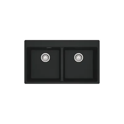 PRONTA CONSEGNA - Franke: Lavello due vasche Vasche Sopratop MRG 620-39-39 FTL 114.0666.362 fragranite black matt da 86x50 cm