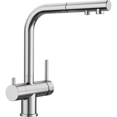 Blanco Miscelatore a 3 vie doppio comando con doccetta estraibile FONTAS-S II 1525199 finitura inox