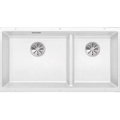 PRONTA CONSEGNA - Blanco Lavello due vasche SUBLINE 480/320-U 1519478 finitura bianco da 85.5x46 cm - Sottotop