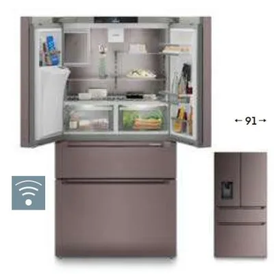Liebherr Frigorifero side by side FrenchDoor a libera installazione MBtsdi 9528 finitura TerraSteel da 91 cm - IN PROMOZIONE FINO AL 6/07