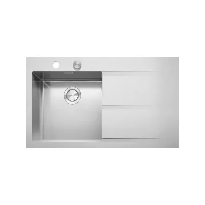 Barazza Lavello una vasca con gocciolatoio dx MOOD 1LMDR91D finitura inox satinato da 86x51 cm - IN PROMOZIONE FINO AL 6/07