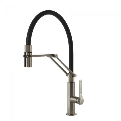 PRONTA CONSEGNA - Gessi Miscelatore semi pro monocomando con doccetta estraibile Officine - Gessi 60055 149 finitura Finox - IN PROMOZIONE FINO AL 5/09