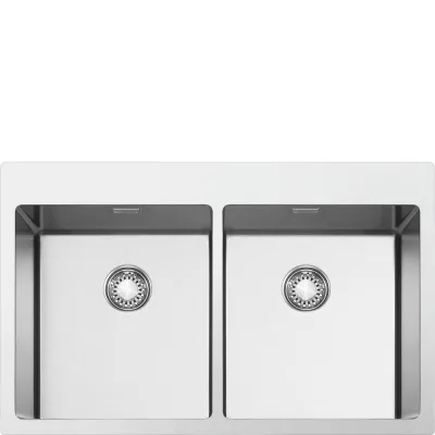 Smeg S Lavello due vasche VR12S4040RS finitura acciaio inox da 85x51 cm - Filotop/Flat - IN PROMOZIONE FINO AL 6/07