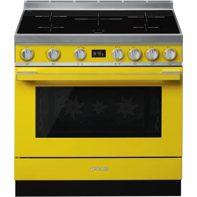 Smeg S Cucina CPF9IPYW con forno pirolitico termoventilato e piano cottura induzione finitura giallo da 90x60 cm - IN PROMOZIONE FINO AL 6/07