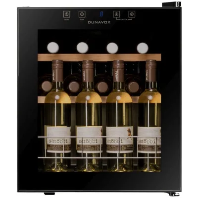 Dunavox Cantina vino a libera installazione Home-16 DXFH-16.46 finitura full glass nero da 43 cm