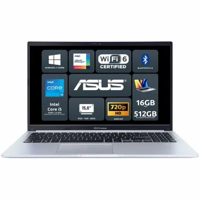ASUS Notebook Vivobook 15 F1502ZA-EJ1508W Intel Core i5-1235U 16GB Intel Iris Xe Graphics SSD 512GB 15.6'' FHD Win11