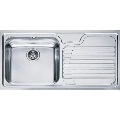 Franke: Lavello una vasca con gocciolatoio destra Galassia GAX 611 101.0017.509 inox satinato 100x50 cm