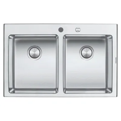 Barazza Lavello due vasche B_OPEN 1LBO82 finitura inox satinato da 79x51 cm - IN PROMOZIONE FINO AL 6/07