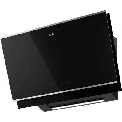 Franke Cappa a parete Mythos Pro FMY PRO 907 FM BK/IX 330.0682.352 finitura inox e vetro nero da 90 cm