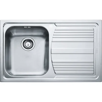 Franke: Lavello una vasca con gocciolatoio destro da incasso LLX 611 101.0152.578 in acciaio inox da 79 cm