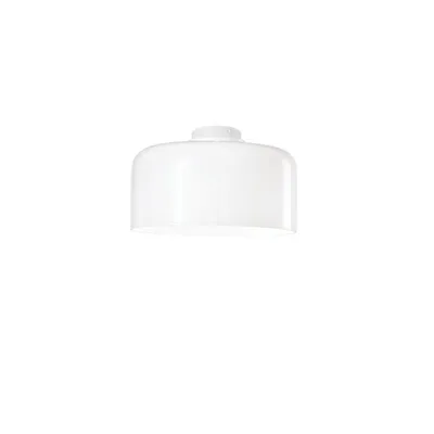 Plafoniera elegante in vetro bianco, lampadina E27, 23x30cm