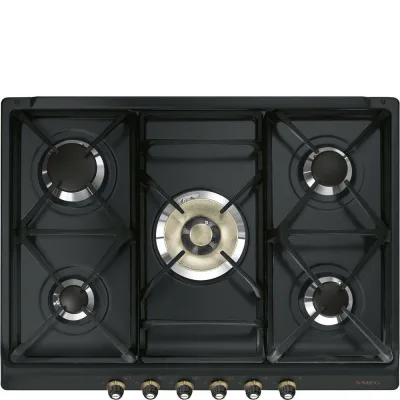 Smeg Piano cottura a gas SR775AO finitura antracite e ottone da 70 cm - IN PROMOZIONE FINO AL 30/06