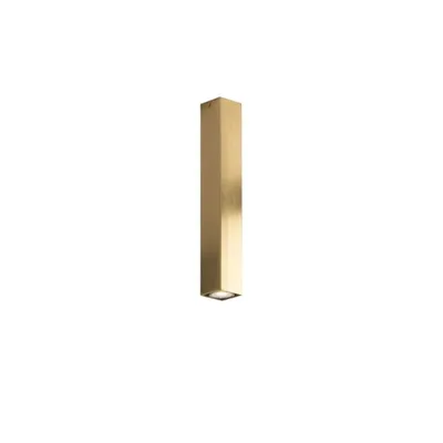 Plafoniera a sospensione struttura quadrata in metallo oro, lampadina GU10, 6x40cm