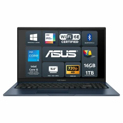 ASUS Vivobook 15 F1504VA-NJ2370W Intel Core i5-1334U 16GB Intel Iris Xᵉ Graphics SSD 1TB 15.6'' FHD Win11 Home