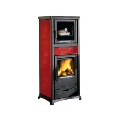 La Nordica Termostufa a legna con forno TERMOROSSELLA PLUS FORNO DSA.16 CERAMICA 3004500 finitura bordeaux