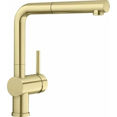 PRONTA CONSEGNA - Blanco | Miscelatore monocomando con doccetta estraibile LINUS-S 1526684 finitura oro satinato