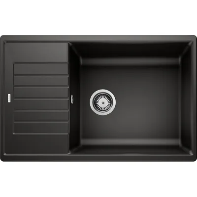 Blanco | Lavello una vasca con gocciolatoio ZIA XL 6 S Compact 1526019 finitura nero da 78x50 cm - Sopratop