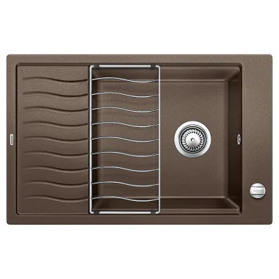 Blanco Lavello una vasca con gocciolatoio ELON XL 6 S 1518744 finitura caffè da 78x50 cm - Sopratop