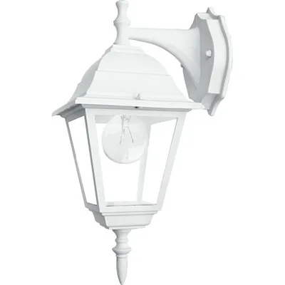 Applique lanterna per esterni bianca in alluminio, 1 luce E27,  19.5x35cm
