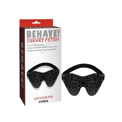 Chisa Love Is Blind Mascherina Nera Drop Pattern Blindfold BDSM Fascia Elastica