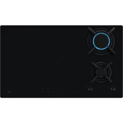 AEG Piano cottura misto induzione/gas HF 704193 NB in vetroceramica da 88 cm